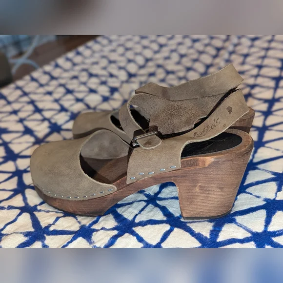 Lotta's Stockholm Highwood Taupe Clogs Oiled Nubuck Leather Brown Base 38 / 7.5 - Picture 4 of 15